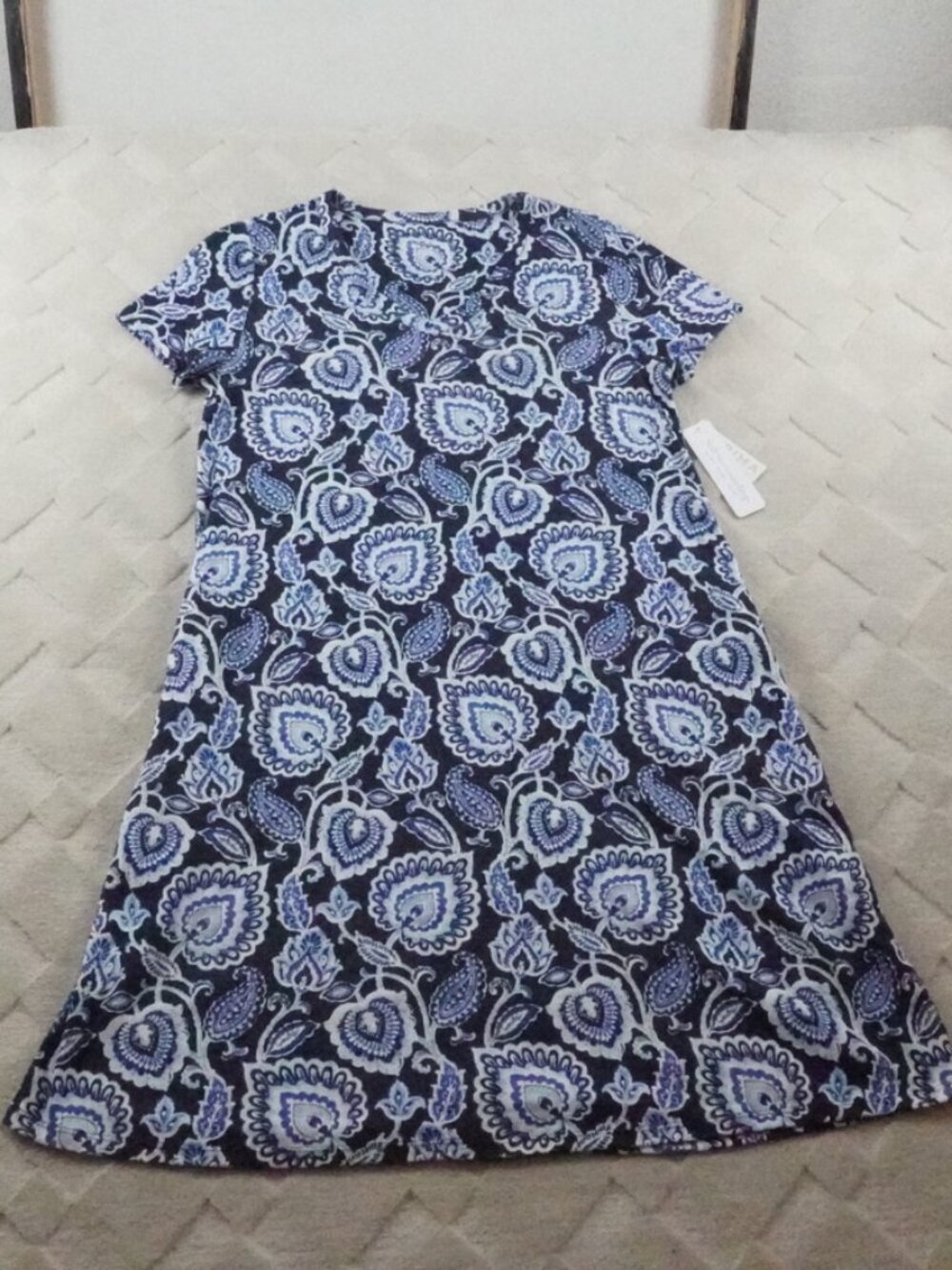 Soft Surroundings T-Shirt Dress Womens Medium Floral Print Soft Supima